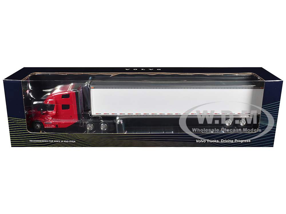 Volvo VNL 860 High-Roof Sleeper and 53' Trailer with Skirts Red