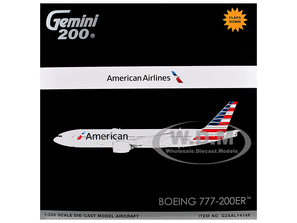 Boeing 777-200ER Commercial Aircraft with Flaps Down 