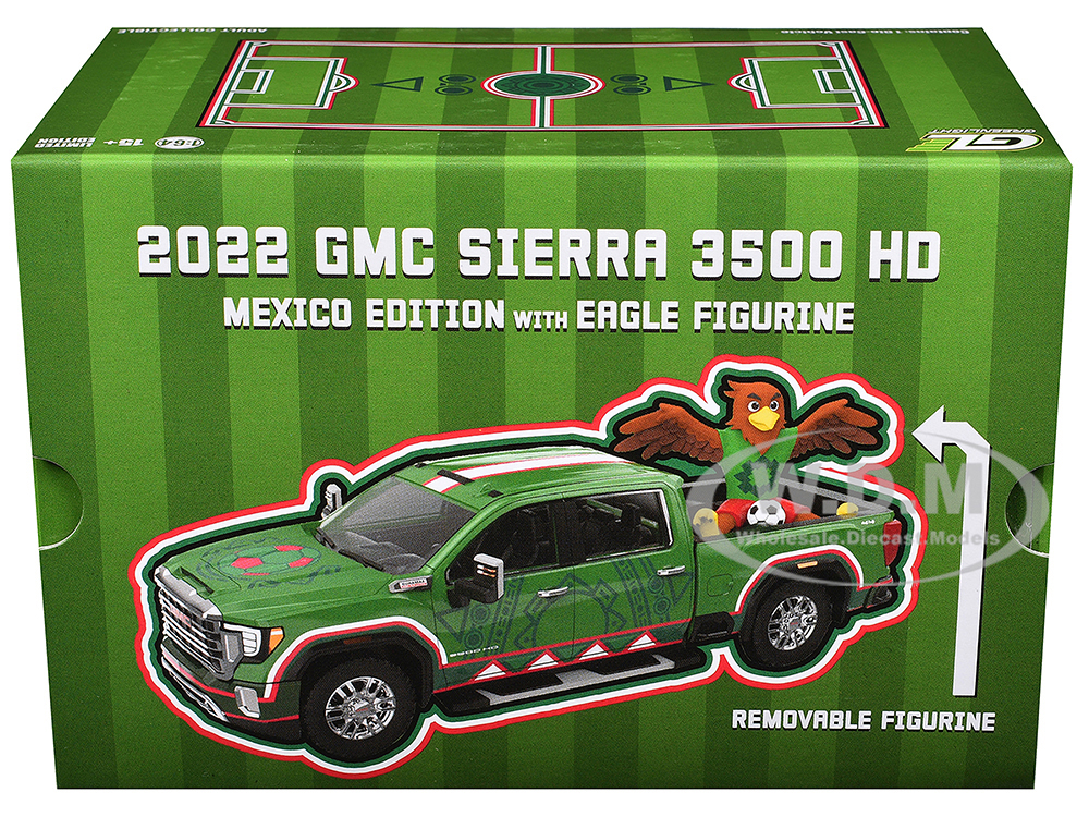2022 GMC Sierra 3500 HD Pickup Truck Green with Mexican Soccer