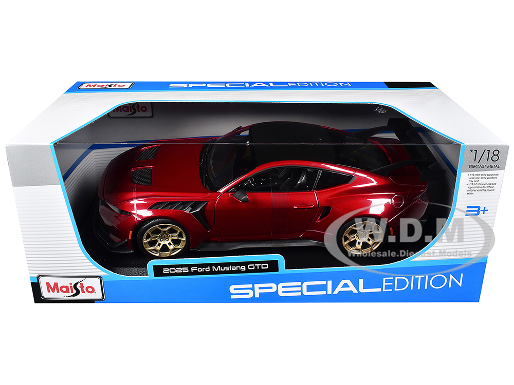 2025 Ford Mustang GTD Red Metallic with Black Top 