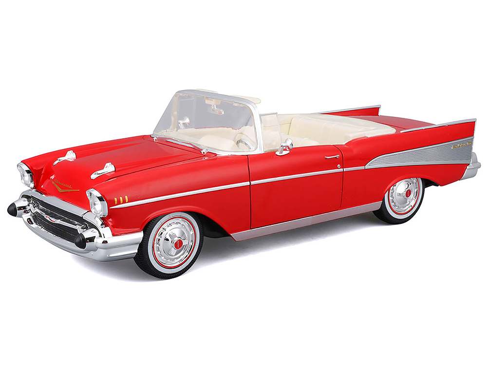 1957年式 Chevrolet Bel Air ミニカー 1/18 レッド 1957 Chevrolet Bel Air Convertible Red with White Interior