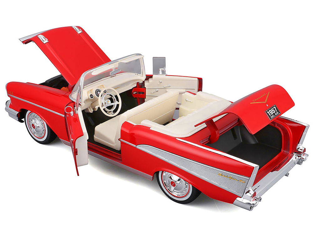 1957 Chevrolet Bel Air Convertible Red with White Interior