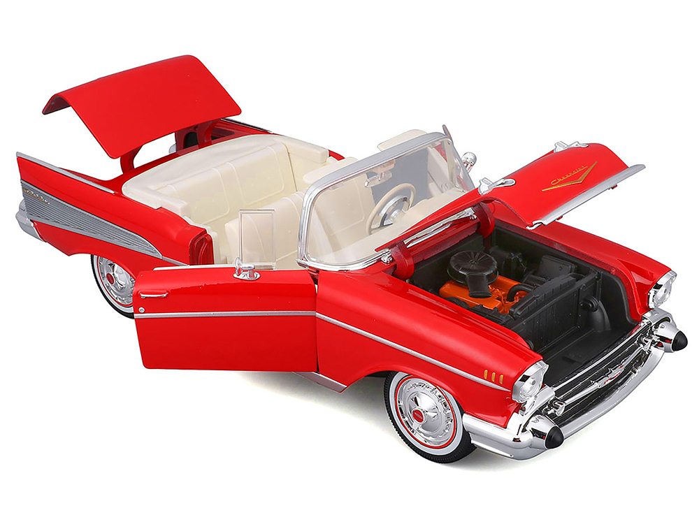 1957 Chevrolet Bel Air Convertible Red with White Interior