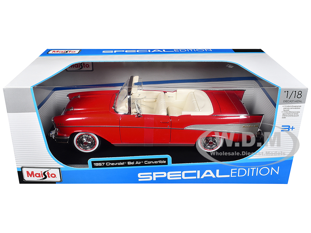 1957 Chevrolet Bel Air Convertible Red with White Interior