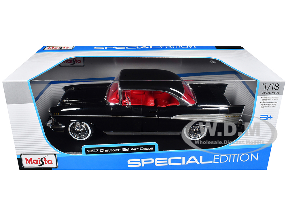 1957 Chevrolet Bel Air Coupe Black with Red Interior 