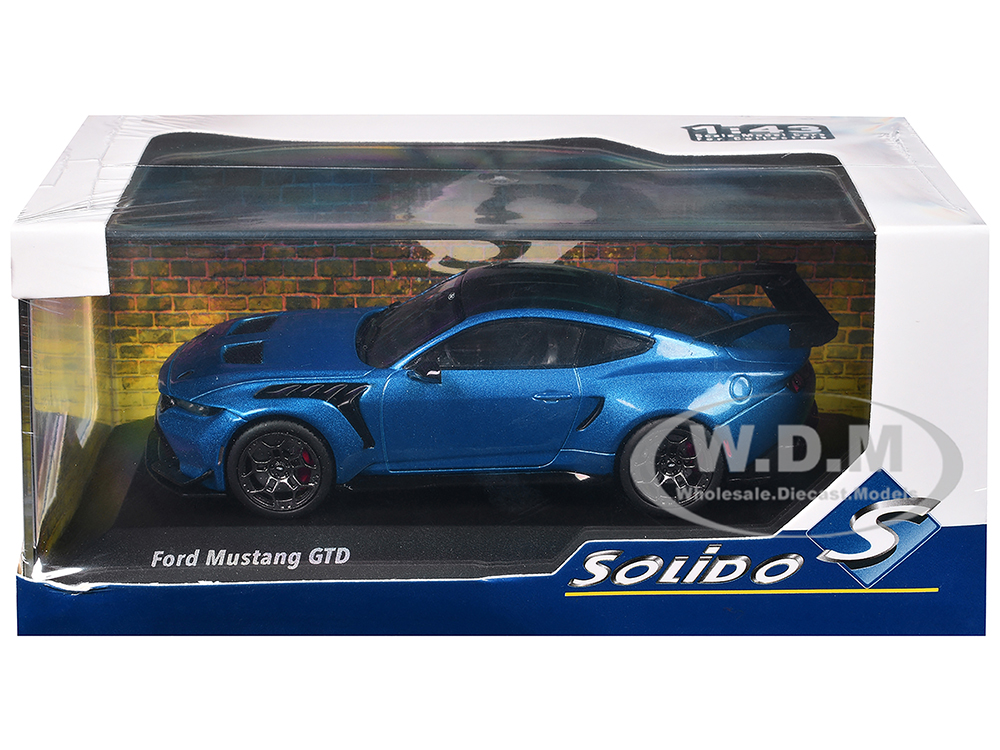 2025 Ford Mustang GTD Indulgent Blue Metallic with Black Top 1/43