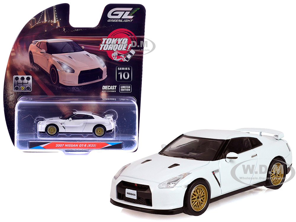 2007 Nissan GT-R (R35) Pearl White with Gold Wheels 