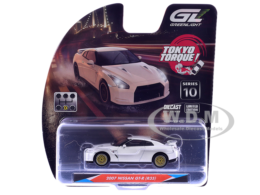 2007 Nissan GT-R (R35) Pearl White with Gold Wheels 