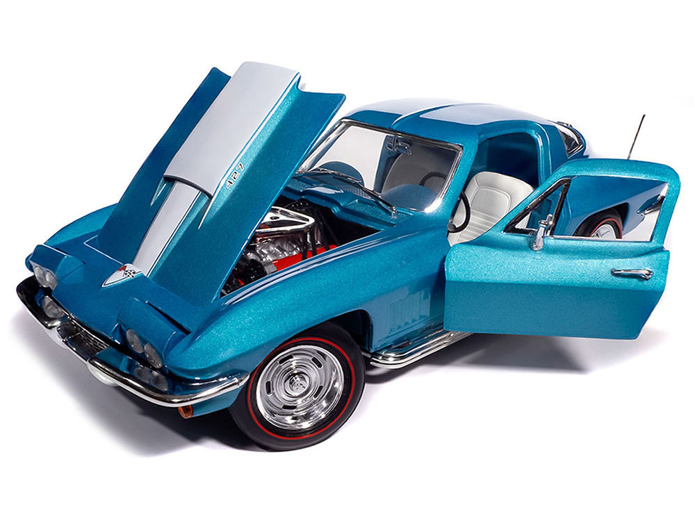 1967 Chevrolet Corvette Stingray Light Blue Metallic with White