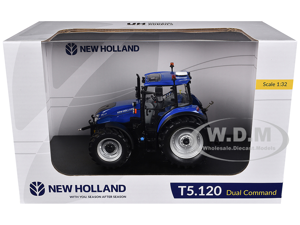 ユニバーサルホビー　New Holland T6020+750TL 1/32 New Holland T5.120 Tractor Dynamic Blue 1/32 Diecast Model by