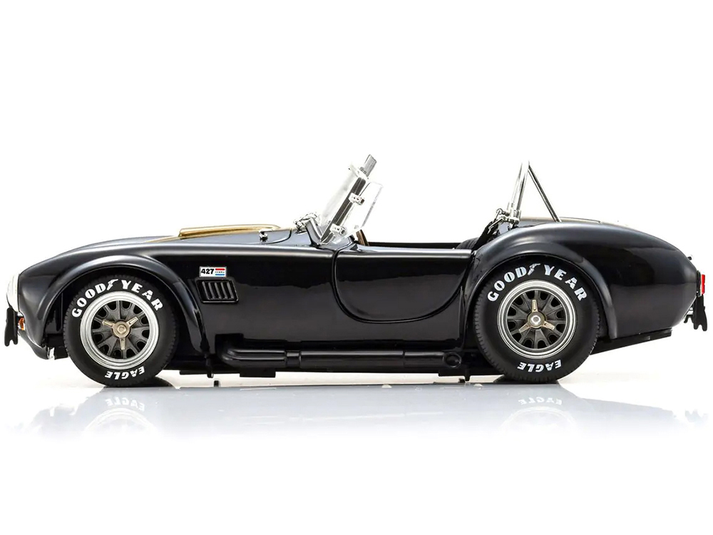 Shelby Cobra 427 S/C Black with Gold Stripes 1/18 Diecast Model