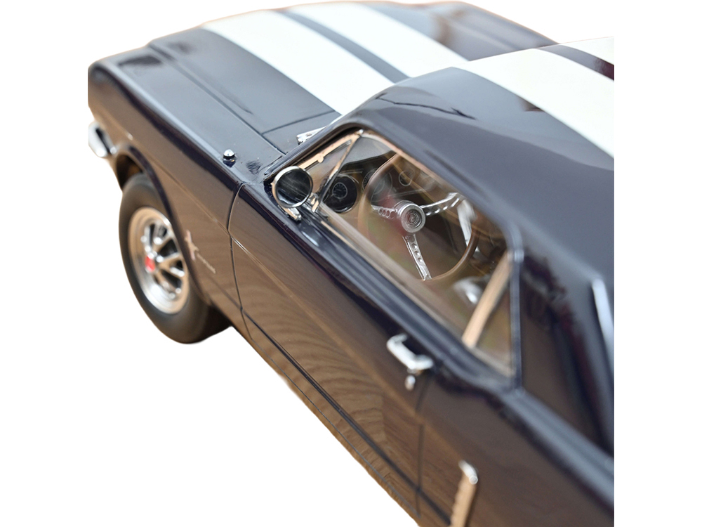 1965 Ford Mustang Hardtop Coupe Nightmist Blue Metallic with White