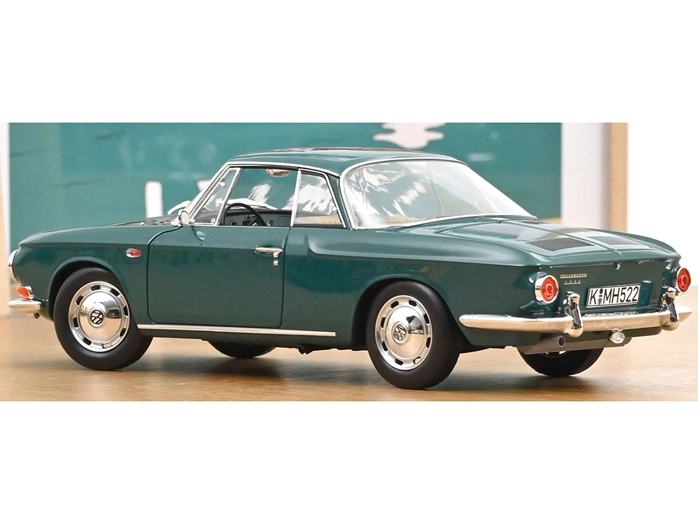 1963 Volkswagen Karmann Ghia 1500 Smaragd Green 1/18 Diecast Model