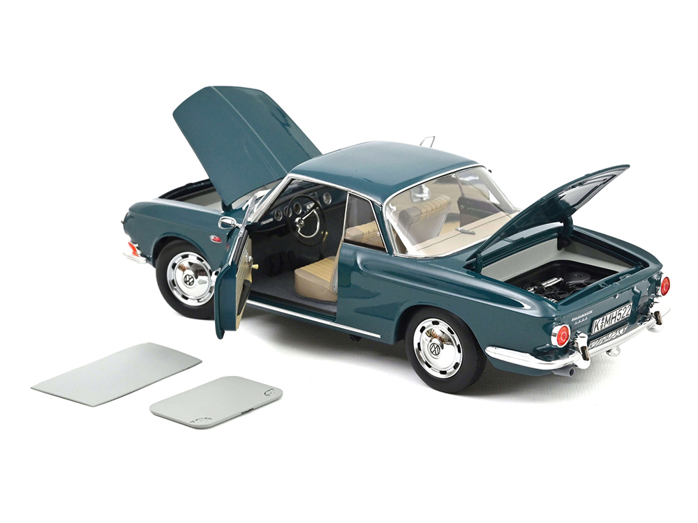 1963 Volkswagen Karmann Ghia 1500 Smaragd Green 1/18 Diecast Model