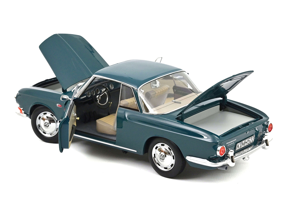 1963 Volkswagen Karmann Ghia 1500 Smaragd Green 1/18 Diecast Model