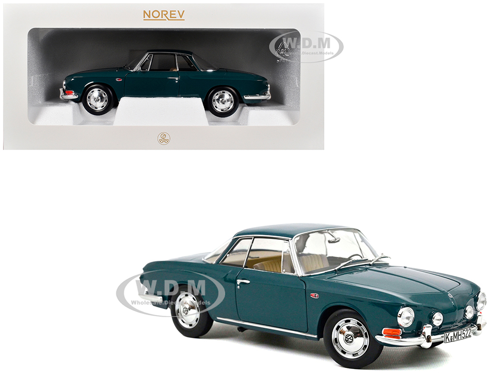 1963 Volkswagen Karmann Ghia 1500 Smaragd Green 1/18 Diecast Model