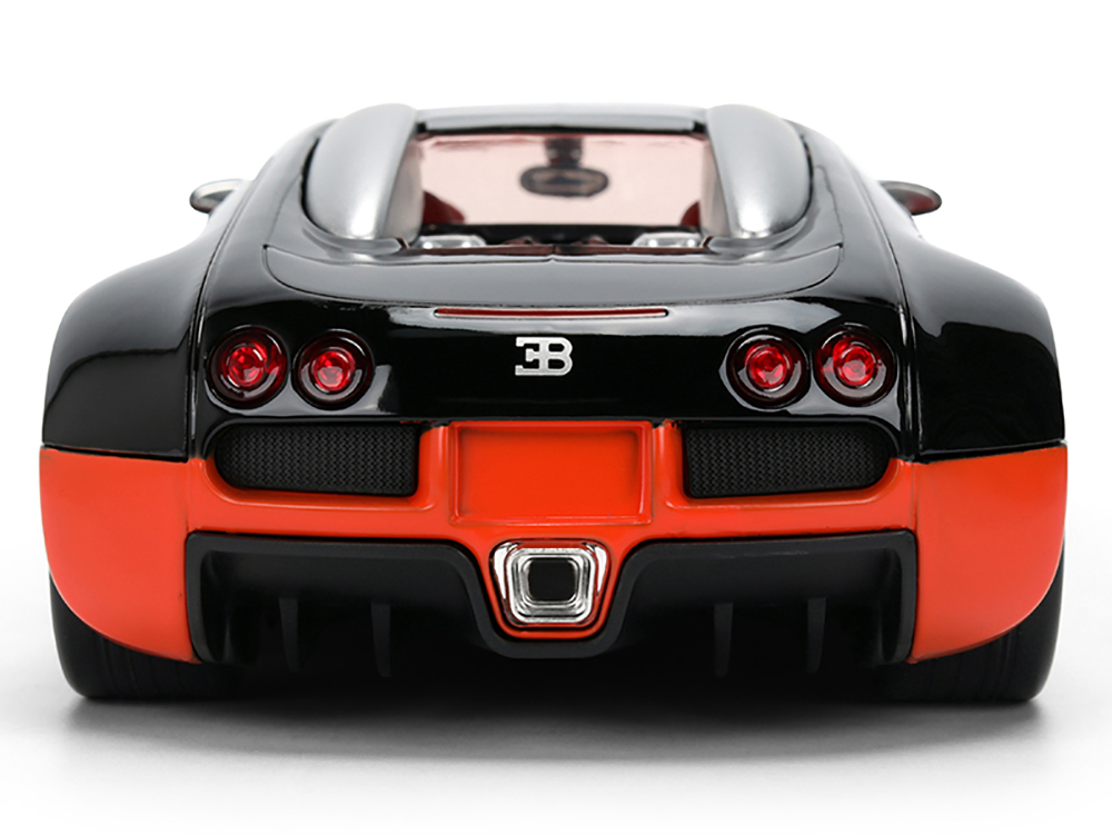 2011 Bugatti Veyron Black with Orange Accents and Orange Interior