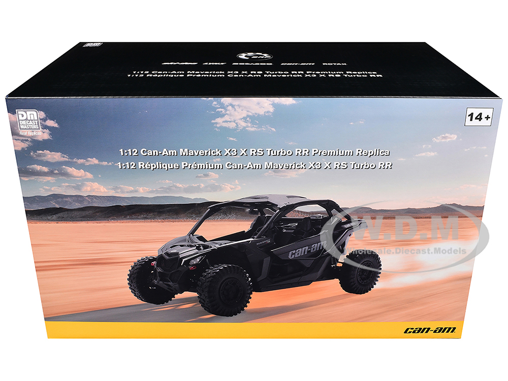 Can-Am Maverick X3 X RS Turbo RR Black 1/12 Diecast Model by BRP