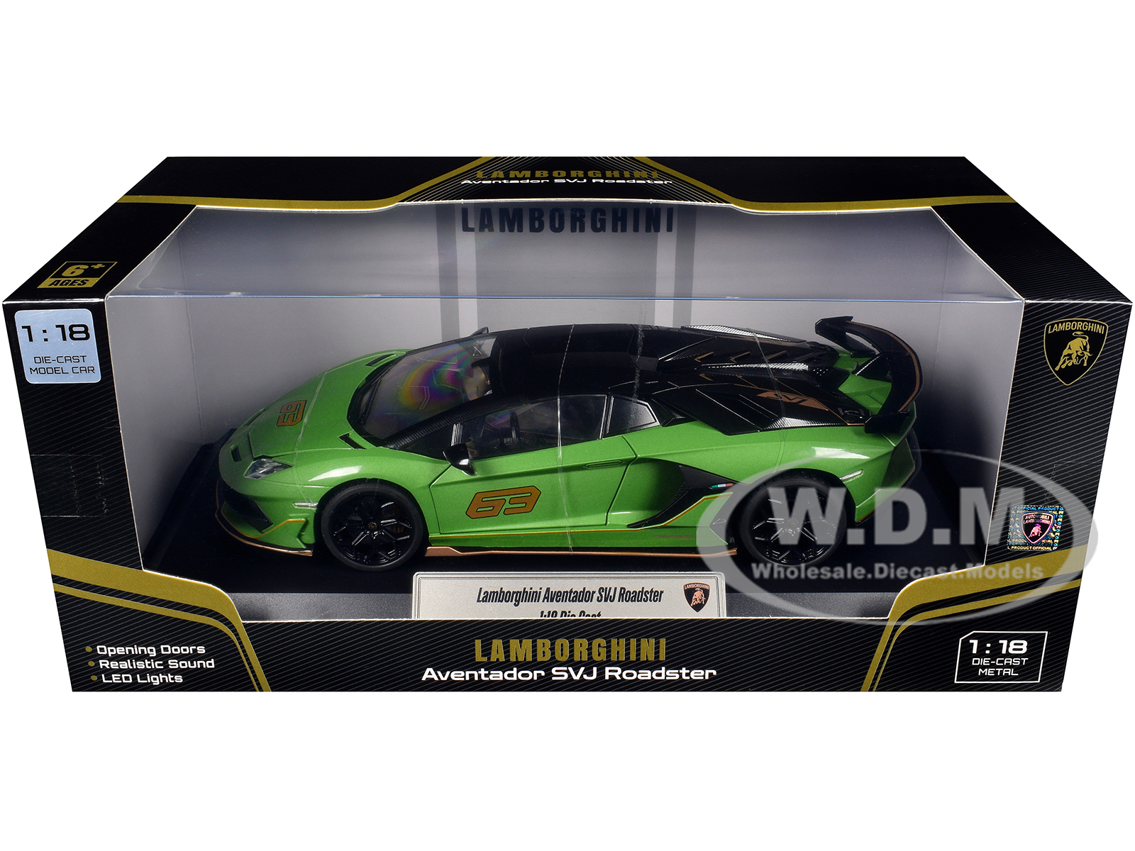 Lamborghini Aventador SVJ Roadster Green Metallic with Carbon Top