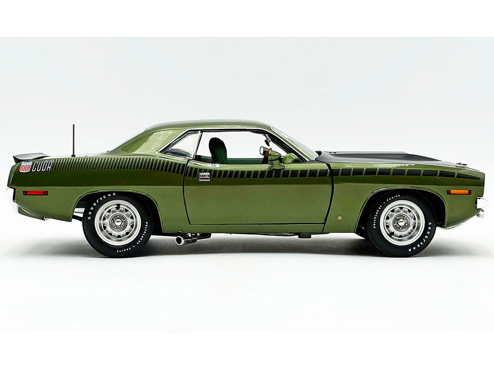 1970 Plymouth AAR Cuda Ivy Green Metallic with Black Stripes and