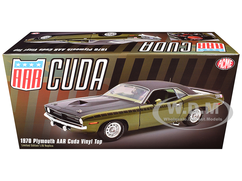 1970 Plymouth AAR Cuda Ivy Green Metallic with Black Stripes and