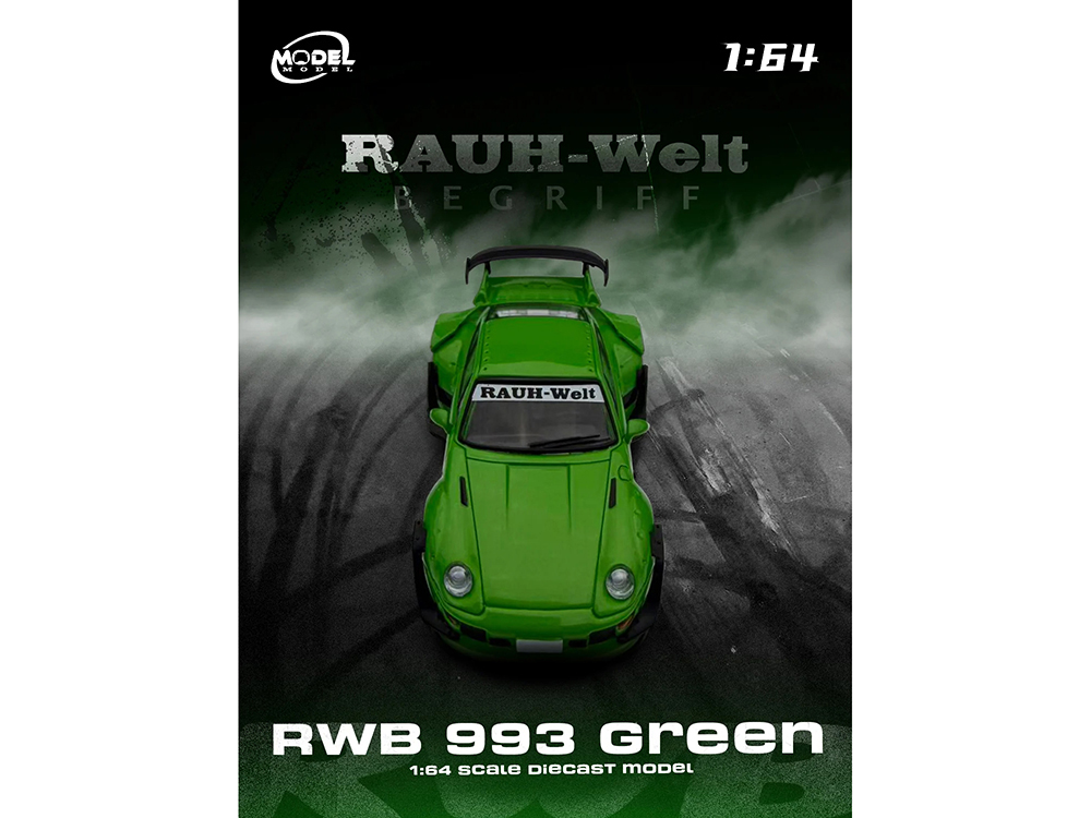 RWB 993 Green with Black Stripes 1/64 Diecast Model Car by Model Model
