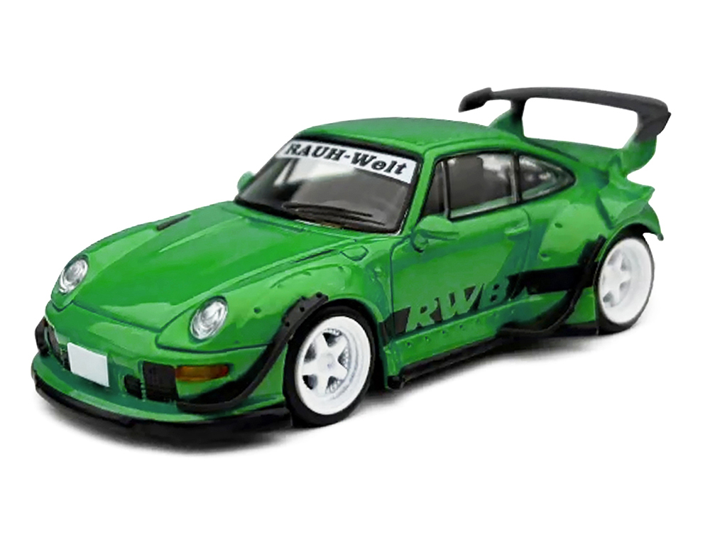 RWB 993 Green with Black Stripes 1/64 Diecast Model Car by Model Model
