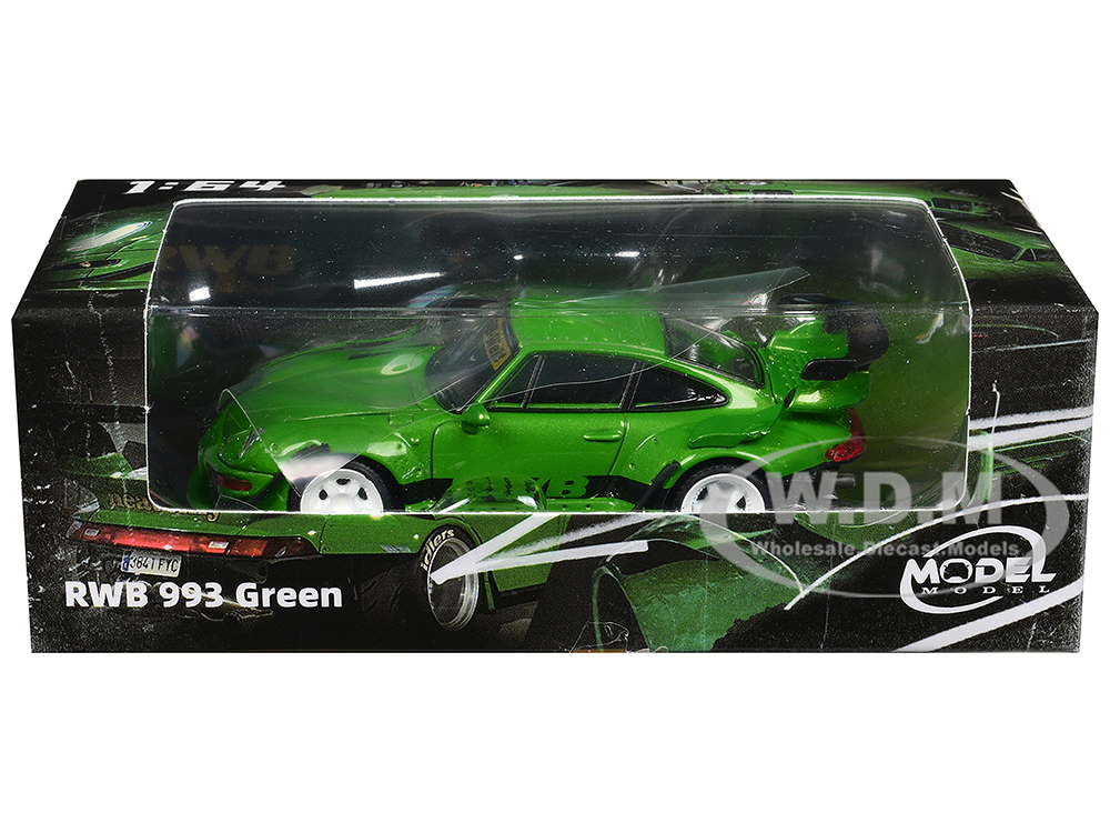 RWB 993 Green with Black Stripes 1/64 Diecast Model Car by Model Model