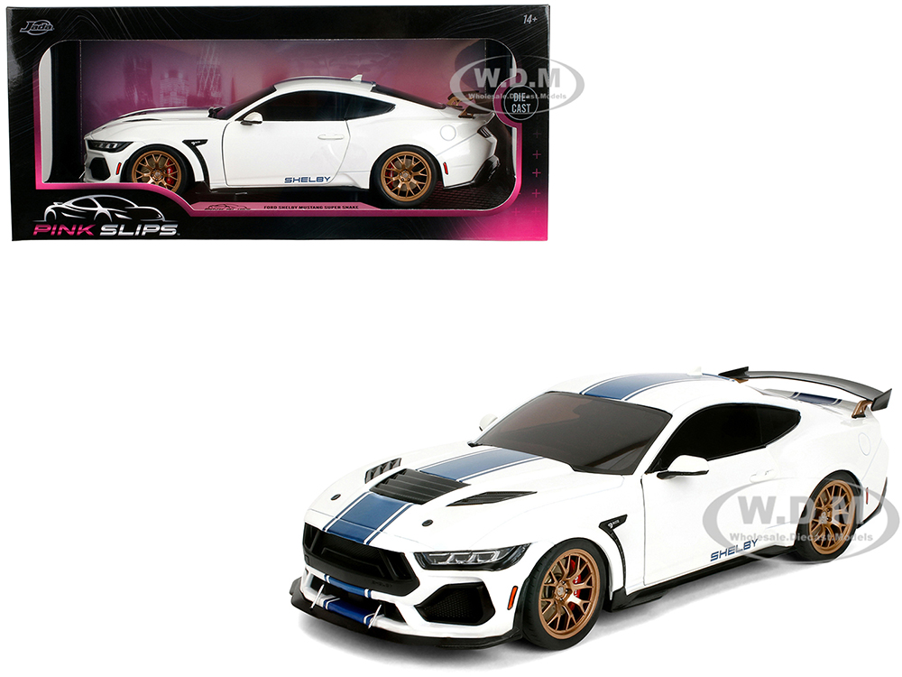 Ford Mustang Shelby Super Snake White Metallic with Blue Stripes