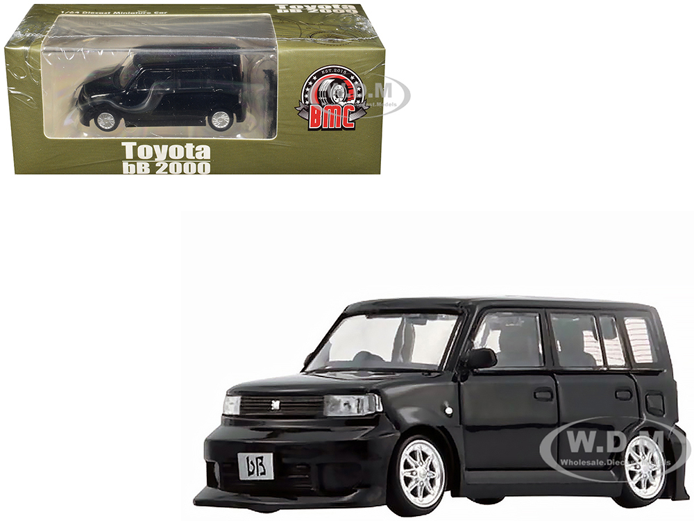 Toyota bB 2000 Van Black with Extra Accessories 1/64 Diecast Model