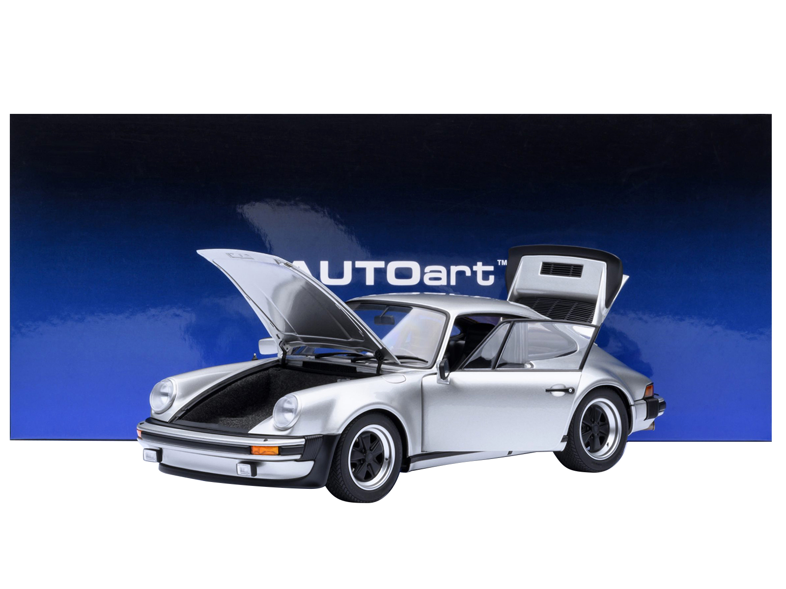 Porsche 911 (930) Turbo 3.0 Silver Metallic 1/18 Model Car by Autoart