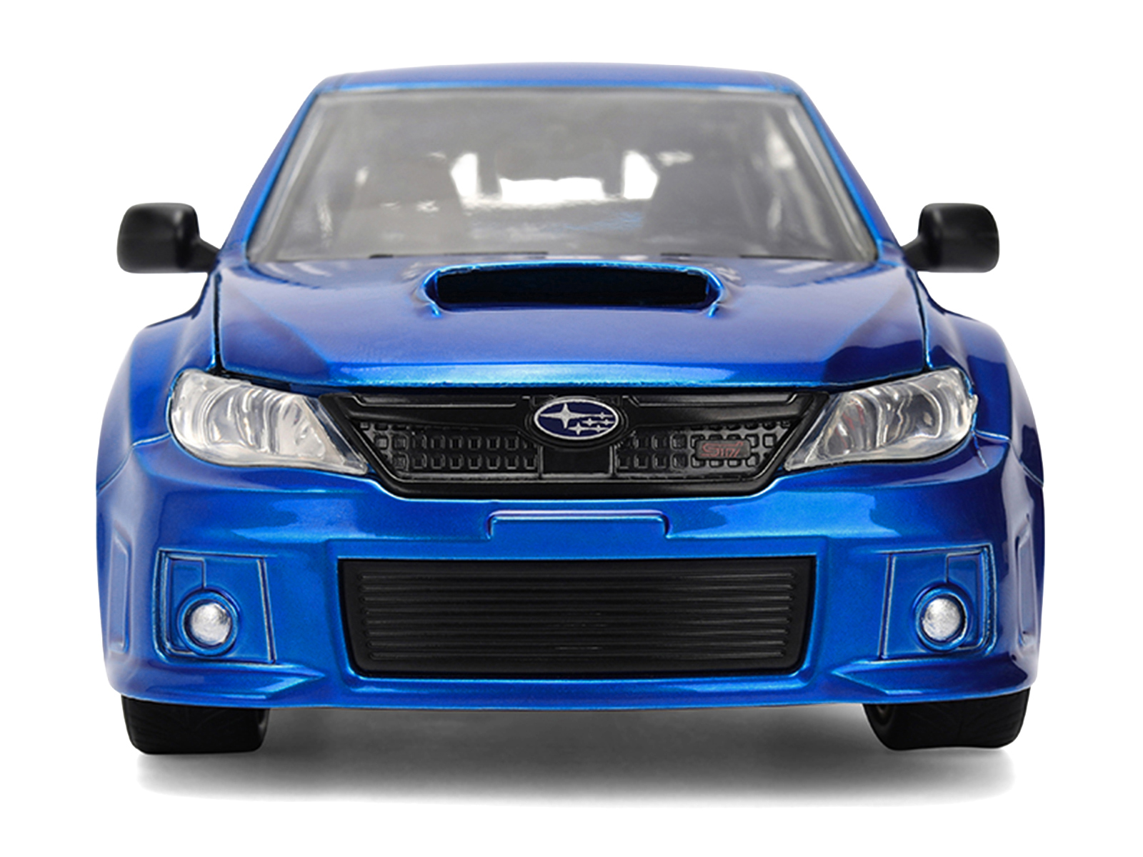 ミニカー JDM TUNERS 2012 SUBARU IMPREZA WRX STI 2012 Subaru Impreza WRX STI Blue Metallic with Yellow Graphics