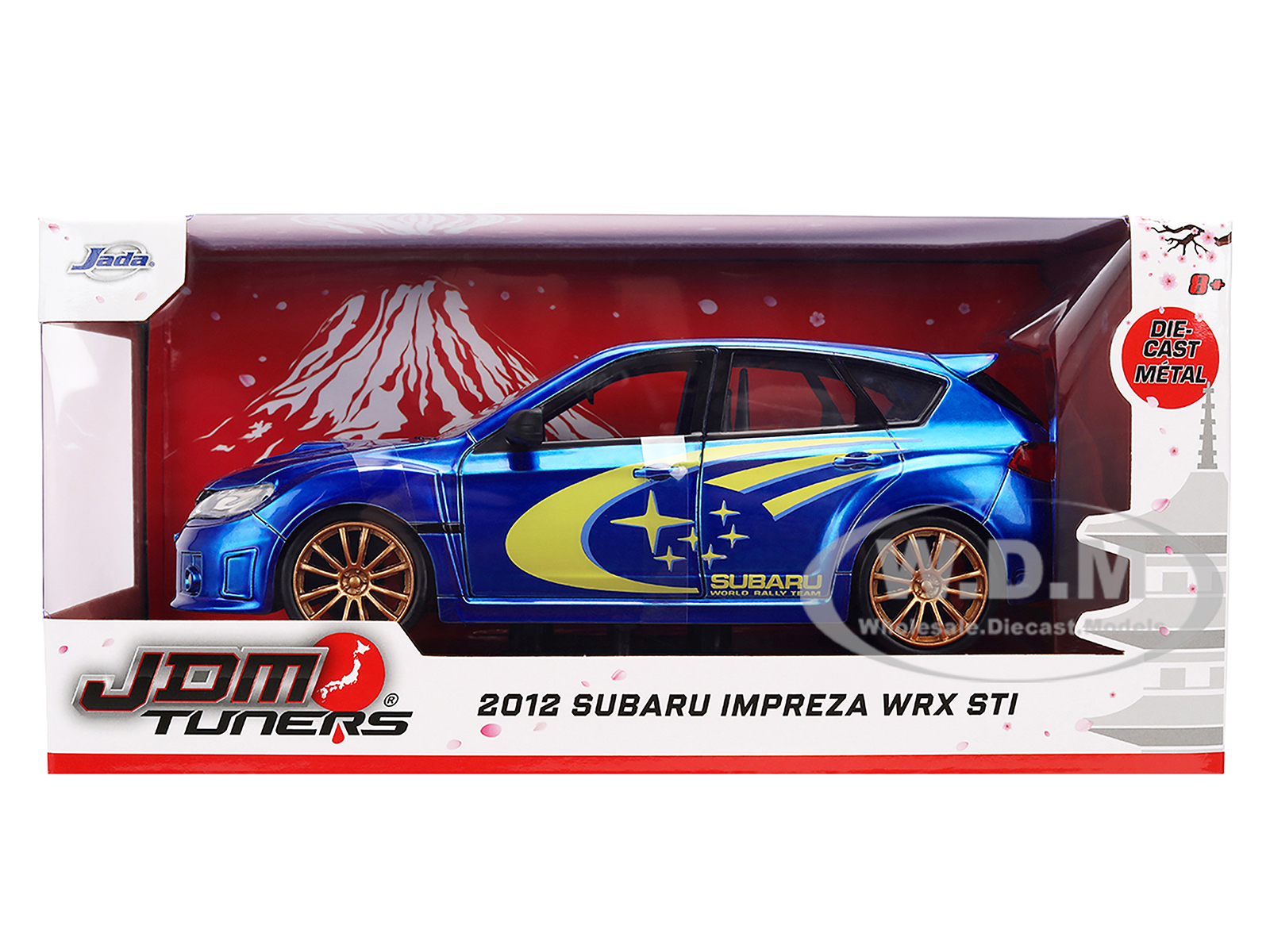2012 Subaru Impreza WRX STI Blue Metallic with Yellow Graphics