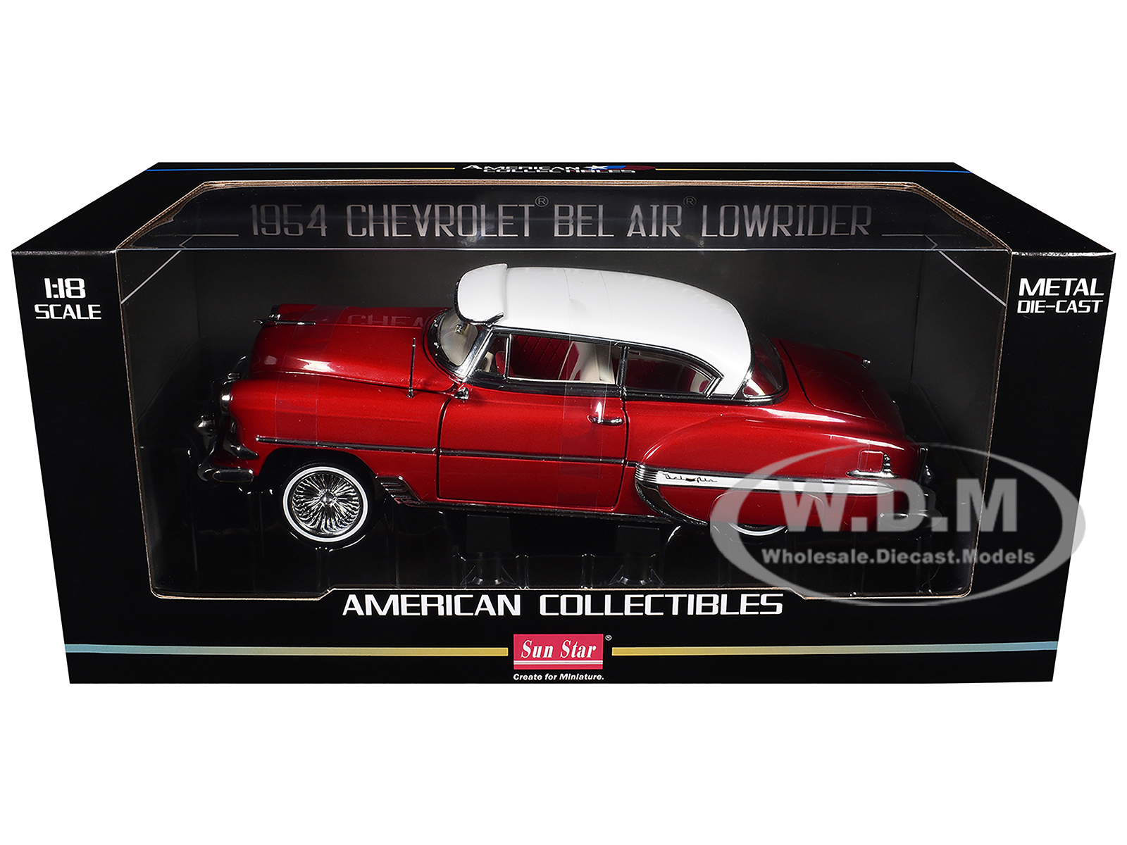 1954 Chevrolet Bel Air Lowrider Red Metallic with White Top and