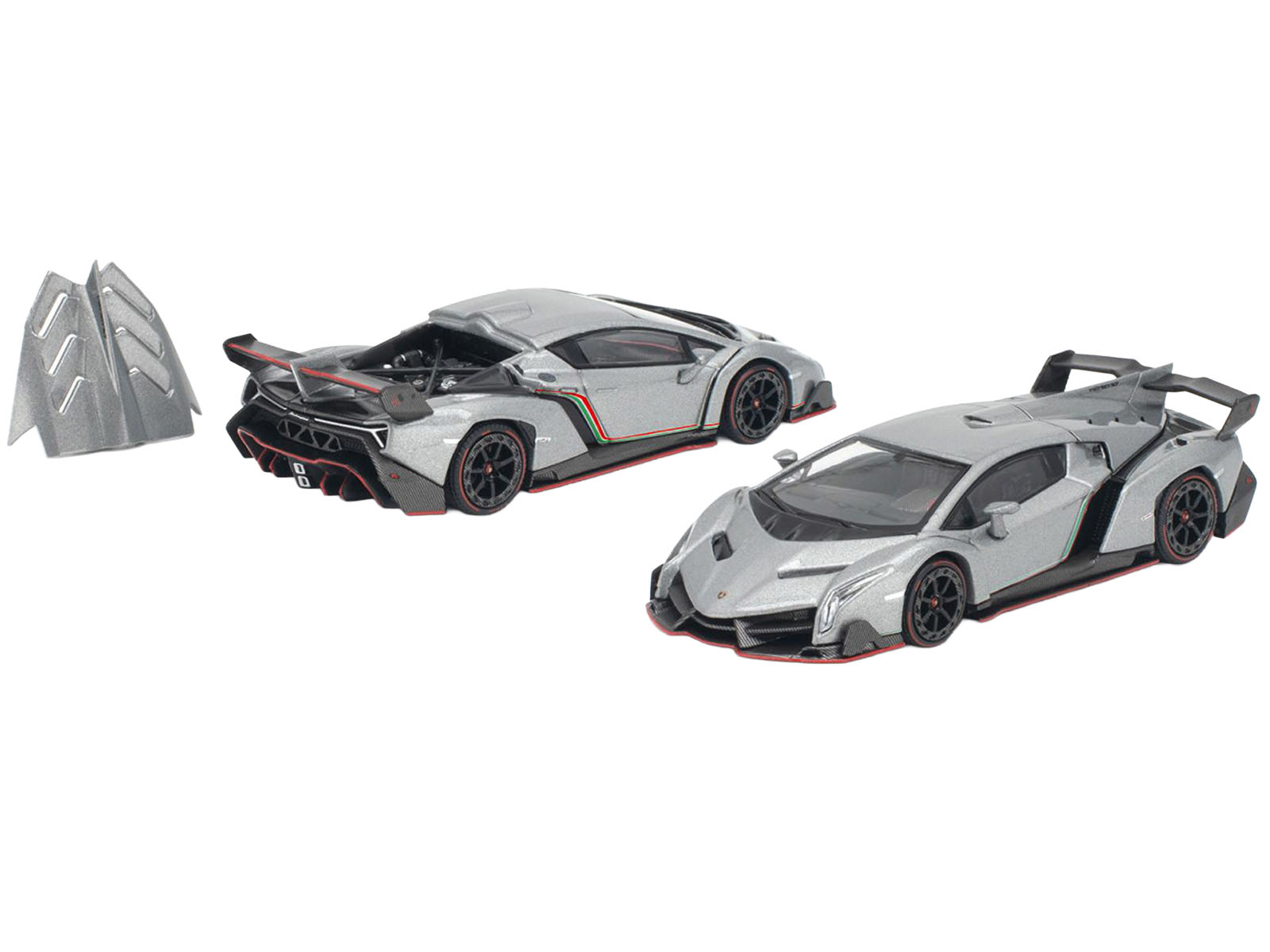 ヘチャン　ポラロイド Lamborghini Veneno Grigio Metalluro 1/64 Diecast Model Car by Pop Race
