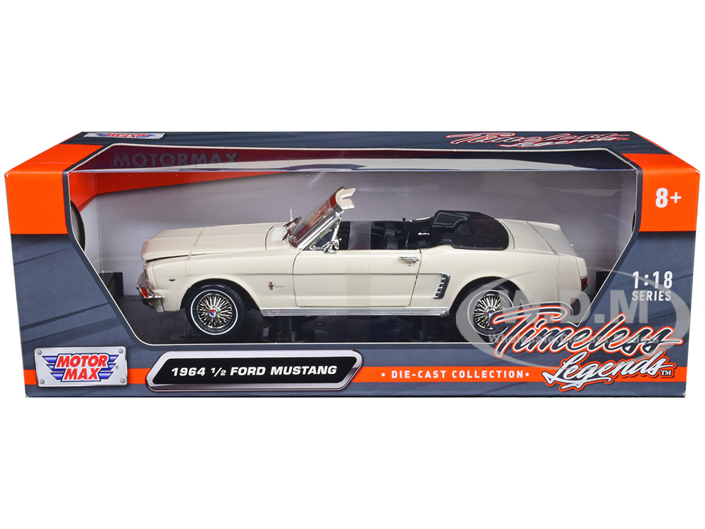 1964 1/2 Ford Mustang Convertible Cream 1/18 Diecast Car Model