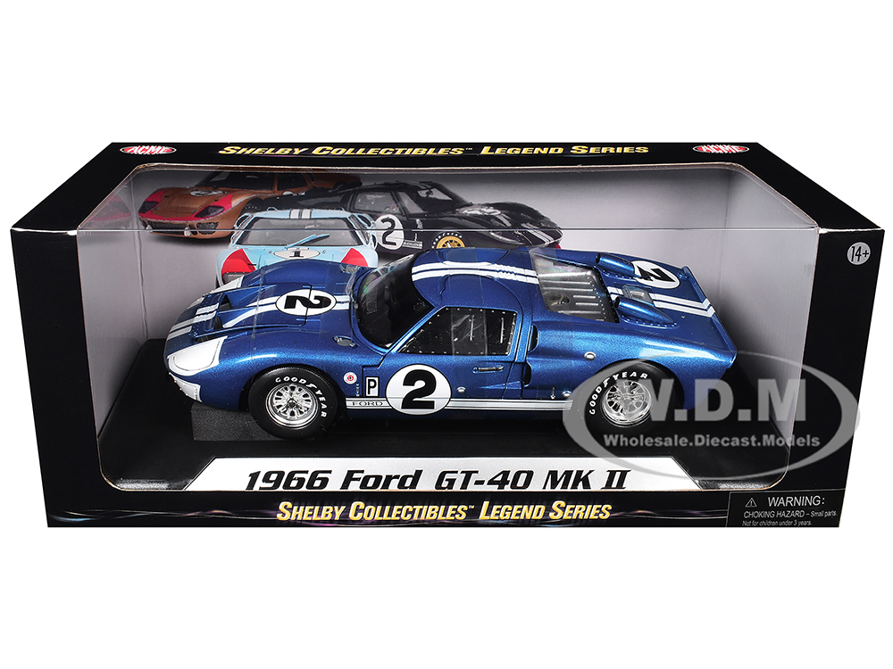 1966 Ford GT40 GT 40 Mark II #2 Blue 12 Hours of Sebring 1/18 Diecast