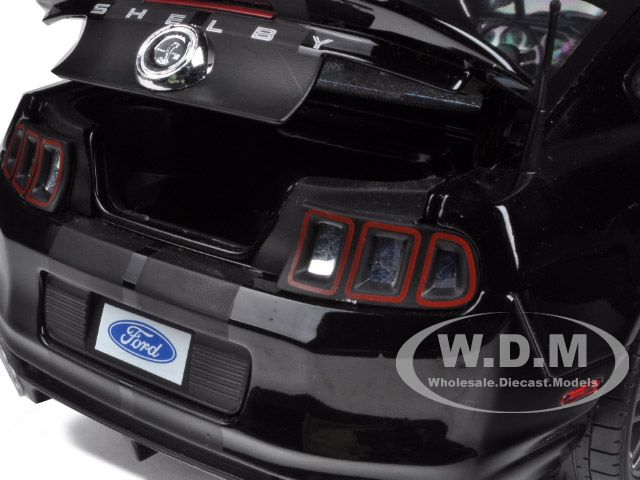 2013 Ford Shelby Cobra GT500 SVT Black with Black Stripes 1/18