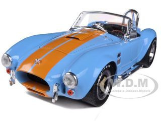 1965 Shelby Cobra 427 S/C Blue With Orange Stripes 1/18 Diecast Model Car by Shelby Collectibles