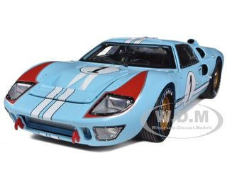 1966 Ford GT 40 MK II RHD (Right Hand Drive) #1 Light Blue Miles - Hulme Le Mans 1/18 Diecast Model Car by Shelby Collectibles