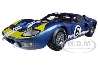 1966 Ford GT-40 MK 2 Blue #6 1/18 Diecast Car Model by Shelby Collectibles