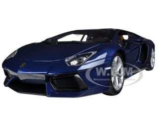 2012 Lamborghini Aventador LP700-4 Dark Blue Metallic 1/18 Diecast Model Car by Bburago