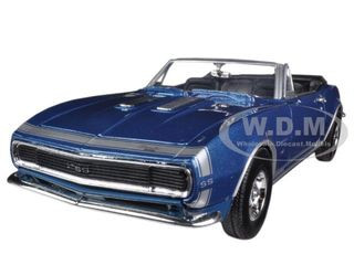 1967 Chevrolet Camaro SS Convertible Blue Metallic 1/24 Diecast Model Car by Motormax