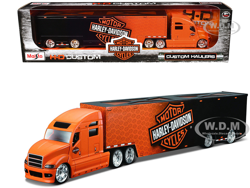 Harley Davidson Custom Hauler Trailer Orange "Custom Haulers" Series 1/64 Diecast Model by Maisto