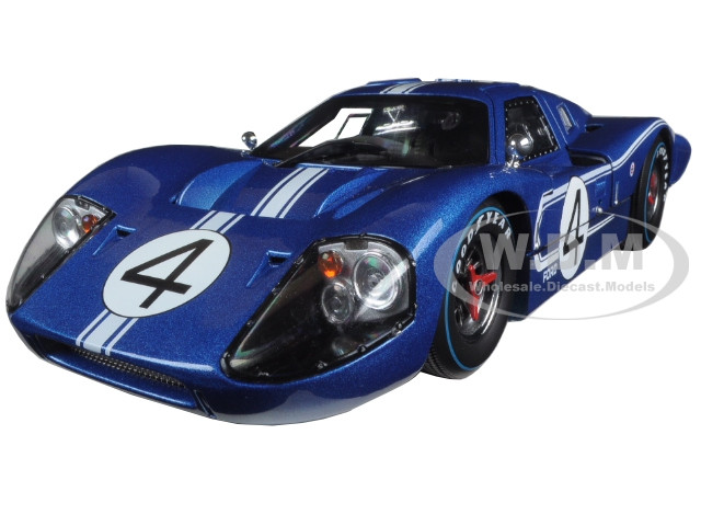 Ford GT MK IV #4 Blue L. Ruby - D. Hulme 24 Hours of Le Mans (1967) 1/18 Diecast Model Car by Shelby Collectibles