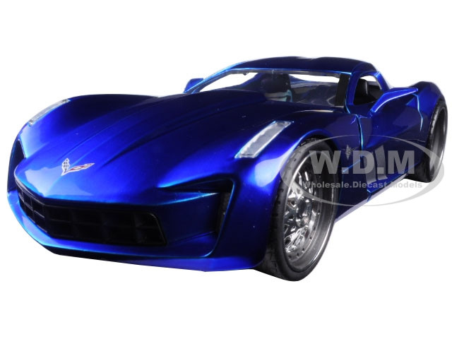 Jada 1:24 2009 Chevrolet Corvette Stingray Concept Blue 1/24 Diecast Model Car by Jada
