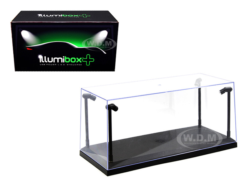 Other 1:24 Collectible Display Show Case with LED Lights and Black Base for 1/24 1/18 Models by Illumibox