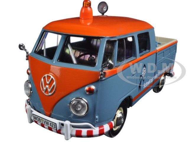 Volkswagen Type 2 (T1) Delivery Service Pickup Truck and "VW-Kundendienst" Blue 1:24 diecast model Motormax