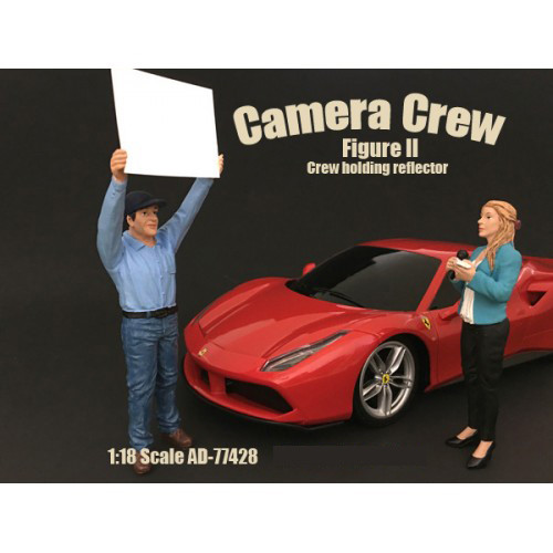 Camera Crew Figure II "Crew Holding Reflector" For 1:18 Scale Models by American Diorama