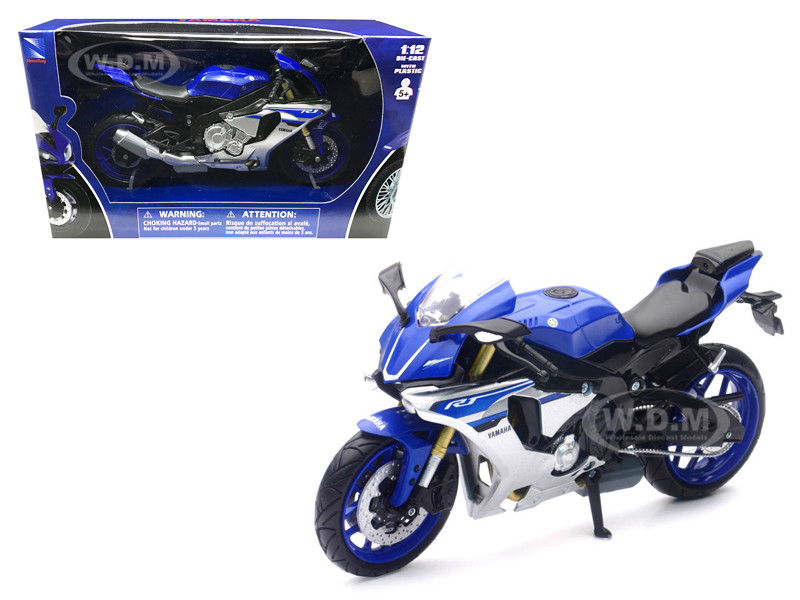New Ray 1:12 2016 Yamaha YZF-R1 Blue 1/12 Diecast Motorcycle Model by New Ray